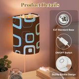 70s Retro Wall Sconces Set –  Smart LED, Blue Brown Geometric