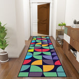 Abstract Retro Runner Rug – Midcentury Bauhaus Style Multi Sizes Non-Slip