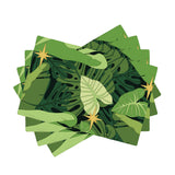 Retro Midcentury Double Layer Placemats – 60s Botanical Polka Dots Table Mats