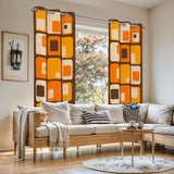 Multi Sizes 70s Grommet Curtains: Midcentury Modern Blackout Drapes