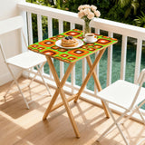 Retro 70s Style Folding TV Trays Set of 4 + Storage Rack Wooden Tables