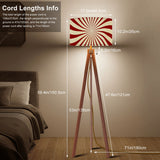 Retro 70s Sunburst Remote Tripod Floor Lamp: Midcentury Style Shade