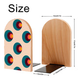 Size diagram of the Target Dots bookend: 12 cm wide, 17 cm high, base 10 by 5 cm