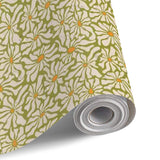 Retro 70s Daisy Stick & Peel Wallpaper: Floral Midcentury Removable Mural