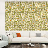 Retro 70s Daisy Stick & Peel Wallpaper: Floral Midcentury Removable Mural