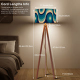 Nordic Retro Tripod Floor Lamp, Wavy Blue