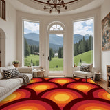 Large Retro 70s Area Rug 12x9 ft – Midcentury Plush Non-Slip Carpet