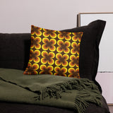 Brown & Yellow Abstract Peacock Eye Pattern 70s Retro Square Trash Can