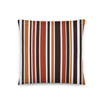 RETRO 60s 70s Scandi THROW PILLOW Striped Brown Orange Red White Midcentury