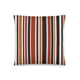 RETRO 60s 70s Scandi THROW PILLOW Striped Brown Orange Red White Midcentury