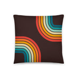 70s Retro Rainbow Pattern Throw Pillow 3 sizes - Midcentury Modern Accent