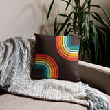 70s Retro Rainbow Pattern Throw Pillow 3 sizes - Midcentury Modern Accent