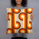 Groovy 70s Retro Throw Pillow, Midcentury Style Home Decor
