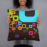 70s Retro Design Throw Pillow - Midcentury Cushion Home Decor