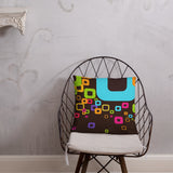 70s Retro Design Throw Pillow - Midcentury Cushion Home Decor