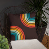 70s Retro Rainbow Pattern Throw Pillow 3 sizes - Midcentury Modern Accent