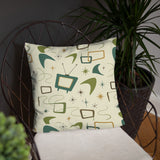 1960s Atomic Retro Pattern Premium Throw Pillow