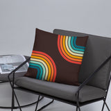 70s Retro Rainbow Pattern Throw Pillow 3 sizes - Midcentury Modern Accent