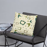 1960s Atomic Retro Pattern Premium Throw Pillow
