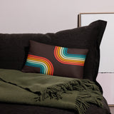 70s Retro Rainbow Pattern Throw Pillow 3 sizes - Midcentury Modern Accent