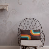 70s Retro Rainbow Pattern Throw Pillow 3 sizes - Midcentury Modern Accent