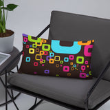 70s Retro Design Throw Pillow - Midcentury Cushion Home Decor