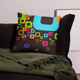 70s Retro Design Throw Pillow - Midcentury Cushion Home Decor