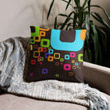 70s Retro Design Throw Pillow - Midcentury Cushion Home Decor