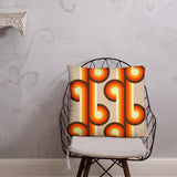 Groovy 70s Retro Throw Pillow, Midcentury Style Home Decor