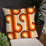 Groovy 70s Retro Throw Pillow, Midcentury Style Home Decor