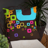 70s Retro Design Throw Pillow - Midcentury Cushion Home Decor