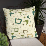 1960s Atomic Retro Pattern Premium Throw Pillow