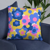 Floral Midcentury 3-Piece Bath Mat Set | Retro 70s Vibrant Pattern