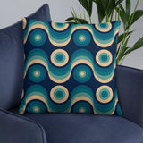 Blue Midcentury Modern Blackout Curtains: 70s Retro Multi Sizes Panels