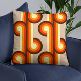 Groovy 70s Retro Throw Pillow, Midcentury Style Home Decor