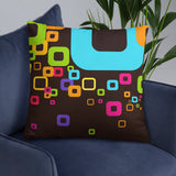 70s Retro Design Throw Pillow - Midcentury Cushion Home Decor