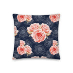 ROMANTIC VINTAGE ROSE Pillow, Gray Pink French Country Cottagecore