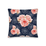 ROMANTIC VINTAGE ROSE Pillow, Gray Pink French Country Cottagecore