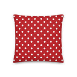 RETRO Red White POLKA DOTS Pillow, Retro 50s 60s Mod Style Midcentury Decor