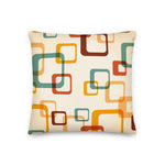 70s RETRO Premium THROW PILLOW Geometric Shapes Beige Orange Mint Brown
