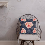 ROMANTIC VINTAGE ROSE Pillow, Gray Pink French Country Cottagecore