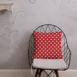 RETRO Red White POLKA DOTS Pillow, Retro 50s 60s Mod Style Midcentury Decor