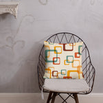 70s RETRO Premium THROW PILLOW Geometric Shapes Beige Orange Mint Brown