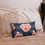 ROMANTIC VINTAGE ROSE Pillow, Gray Pink French Country Cottagecore