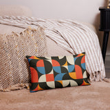 RETRO 70s GEOMETRIC PATTERN Premium Pillow, Midcentury Style Home Accent