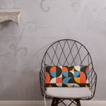 RETRO 70s GEOMETRIC PATTERN Premium Pillow, Midcentury Style Home Accent