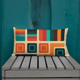 Small 70s Retro Trash Can with Lid: Scandi Midcentury Style Wastebasket