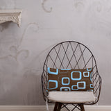 RETRO 60s Midcentury Pillow, Brown Blue Vintage Style Cushion