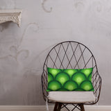 Green Peacock Eyes Pattern Premium THROW PILLOW, 70s Midcentury Accent