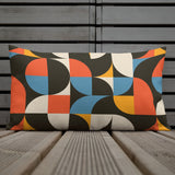 RETRO 70s GEOMETRIC PATTERN Premium Pillow, Midcentury Style Home Accent